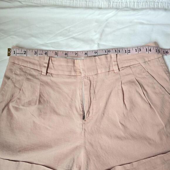 Uniqlo Women's Short Pants Light Pink Linen Blend Size 8 Wide Leg - Picture 3 of 7